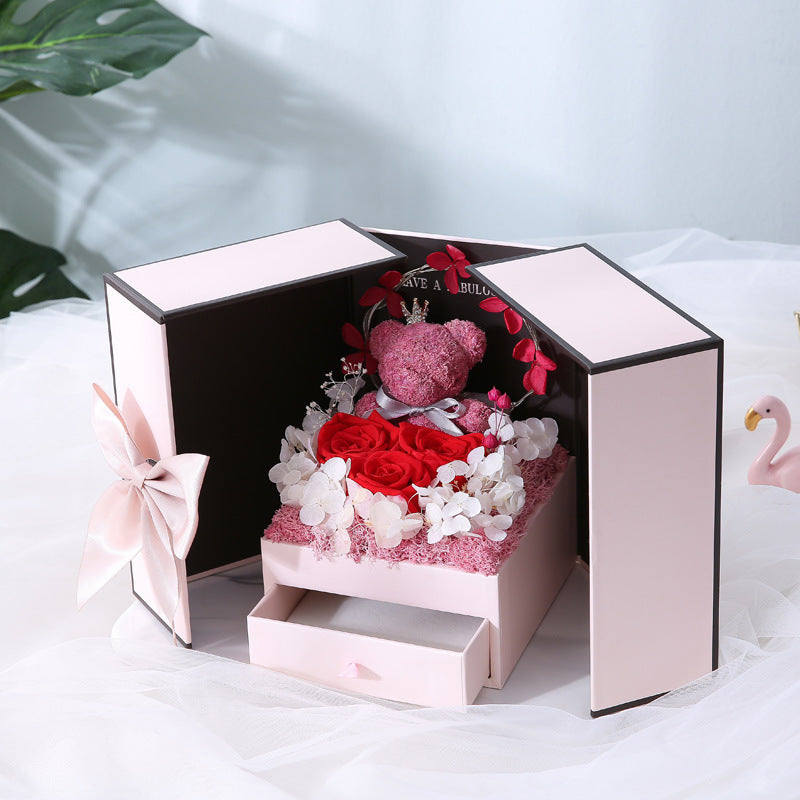 Rose Bear Double Door Gift Box