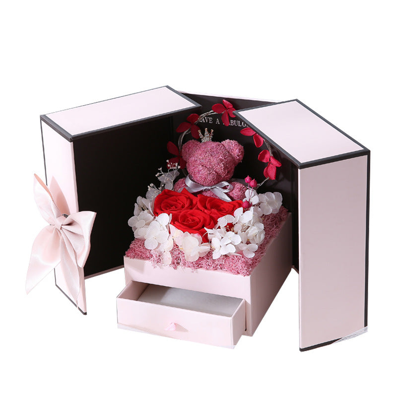 Rose Bear Double Door Gift Box