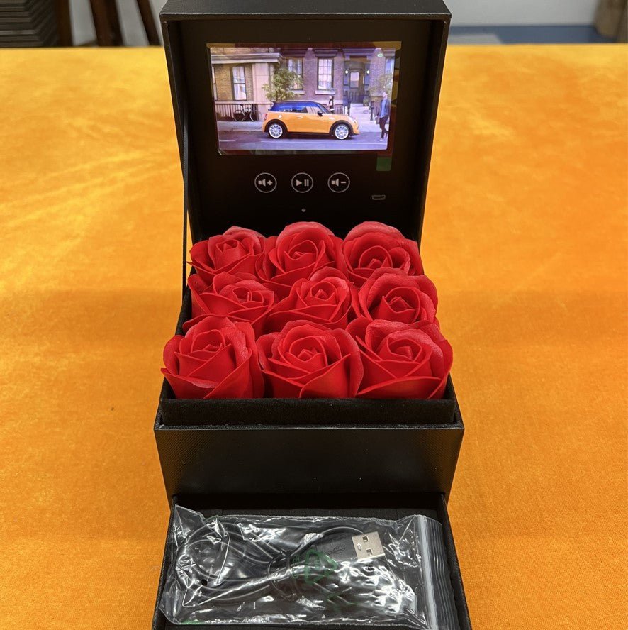 Digital Screen Jewelry Rose Flower Drawer Gift Box