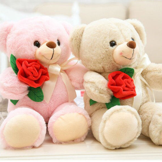 Plush Teddy Bear with Rose