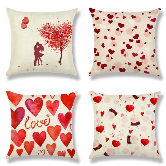 Valentine's Day Heart Pillow Covers