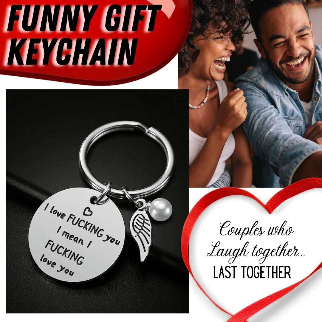 Couple's Humor Keychain (I F*in Love You)